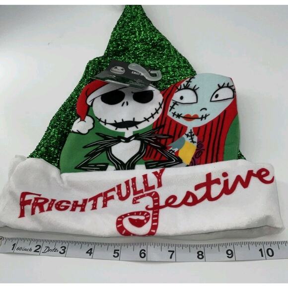 Frightfully Festive Nightmare Before Christmas Jack and Sally Santa Hat 17” - Picture 8 of 8